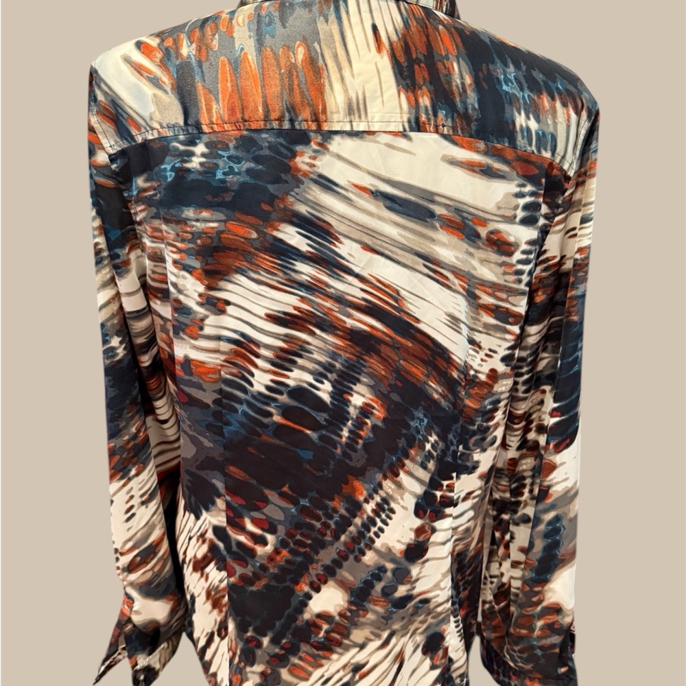 Calvin Klein Multicolor Abstract Blouse - Picture 3 of 6